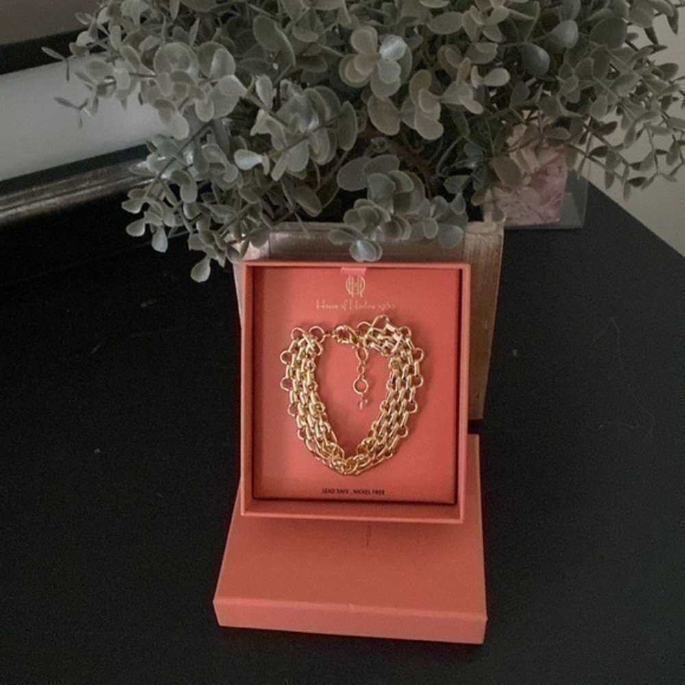 House of Harlow 1960 Gold Multi-Chain Bracelet